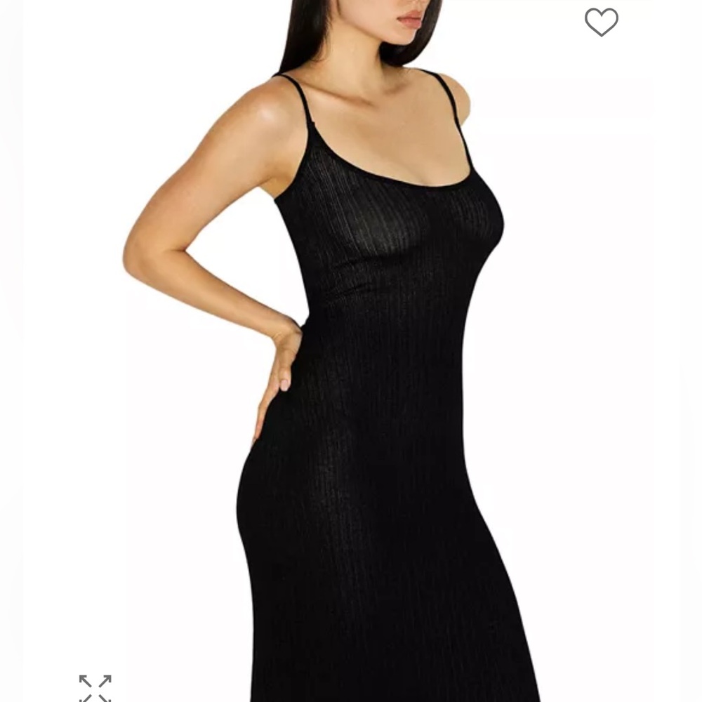 SKIMS Onyx Sheer Knit MIDI Dress Small NWT - Picture 4 of 13